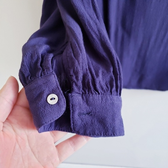 H&M MAMA Top M Medium Maternity Blue Lace Blouse - Picture 5 of 7